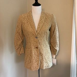 NWT Calvin Klein tan lace blazer